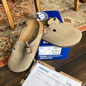 *NIB* Birkenstock Boston :: Taupe, 38 (7-7.5), R/W, Never Worn